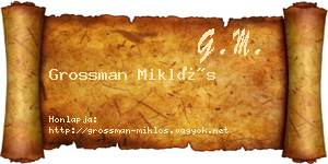 Grossman Miklós névjegykártya